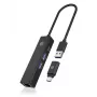 ICY BOX IB-HUB1439-LAN vadu USB 3.2 Gen 1 (3.1 Gen 1) Type-A centrmezgls, melns