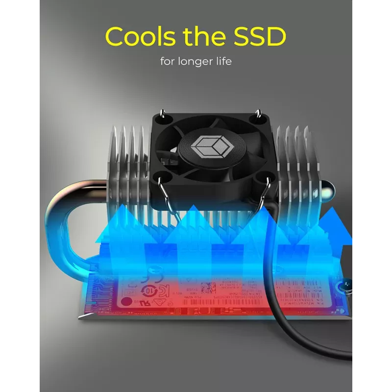 ICY BOX IB-M2HSF-705 M.2 SSD dzesētājs ar siltuma cauruli, sudrabs