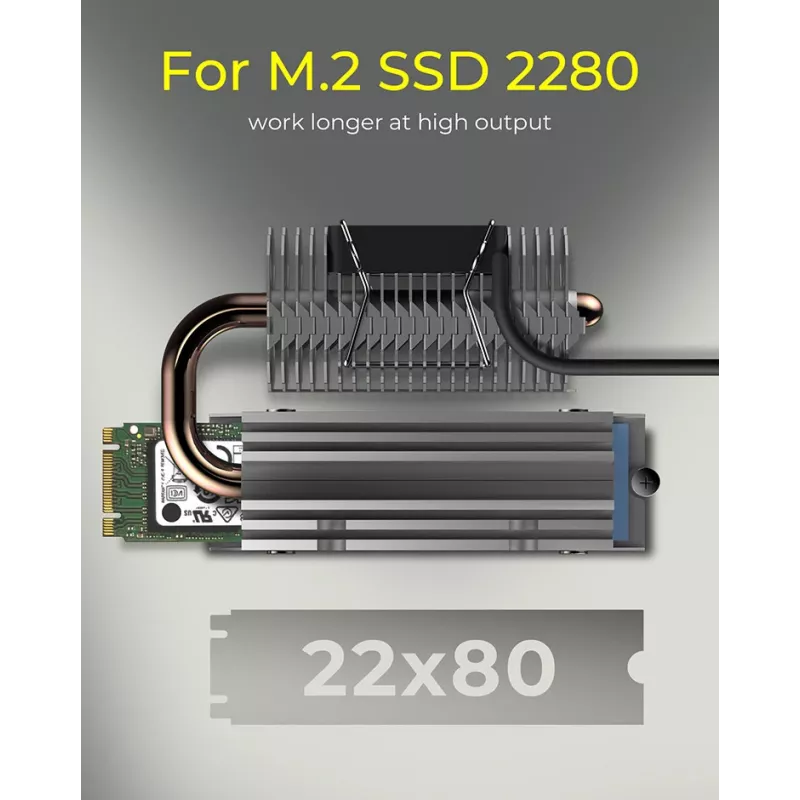 ICY BOX IB-M2HSF-705 M.2 SSD dzesētājs ar siltuma cauruli, sudrabs