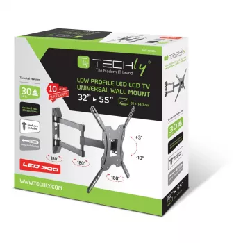 Techly universāls LCD TV stiprinājums 32-55 collām, melns