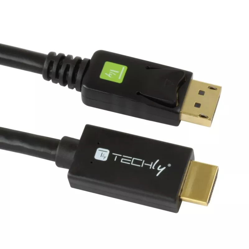 Techly ICOC-DSP-H12-010 savienojuma kabelis no DisplayPort 1.2 uz HDMI, M/M, 1 m, melnā krāsā