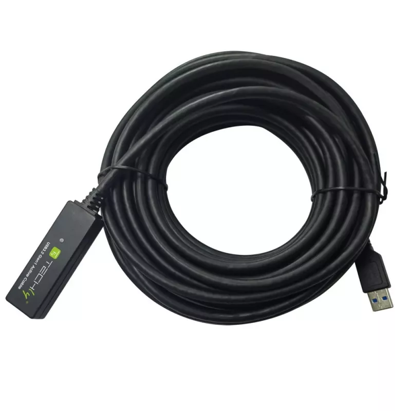 Techly ICUR30100G USB 3.2 Gen 1 (USB 3.0) pagarinātāja kabelis ar signāla atkārtotāju, 10 m