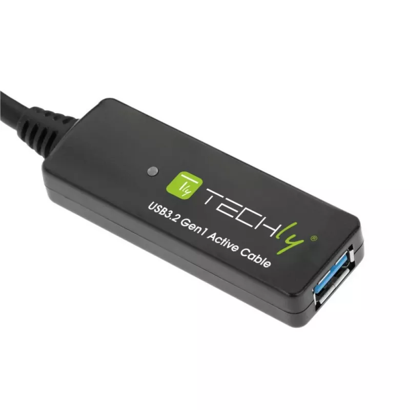 Techly ICUR30100G USB 3.2 Gen 1 (USB 3.0) pagarinātāja kabelis ar signāla atkārtotāju, 10 m