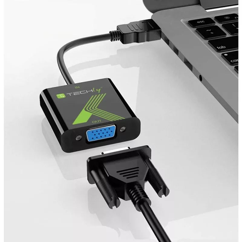 Techly HDMI–VGA pārveidotājs ar audio IDATA HDMI-VGA2A