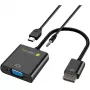 Techly HDMI-VGA2AU adapteris HDMI uz VGA ar Micro USB un audio 0.15 m