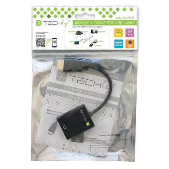 Techly HDMI-VGA2AU adapteris HDMI uz VGA ar Micro USB un audio 0.15 m