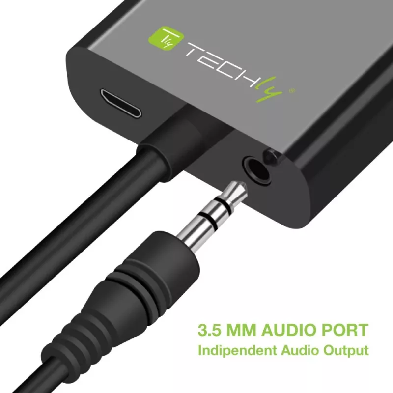 Techly HDMI-VGA2AU adapteris HDMI uz VGA ar Micro USB un audio 0.15 m