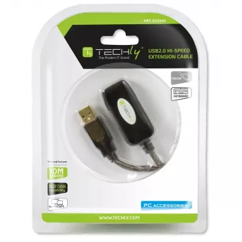 Techly aktīvais pagarinātāja kabelis USB 2.0 Hi-Speed 10m IUSB-REP10TY