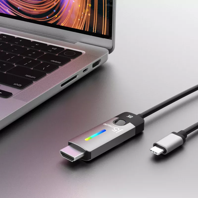 j5create JCC157-N USB-C uz HDMI 2.1 8K kabelis 1.79m