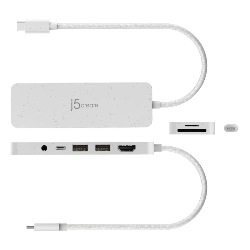 j5create JCD373EW - USB-C daudzportu centrmezgls ar Power Delivery