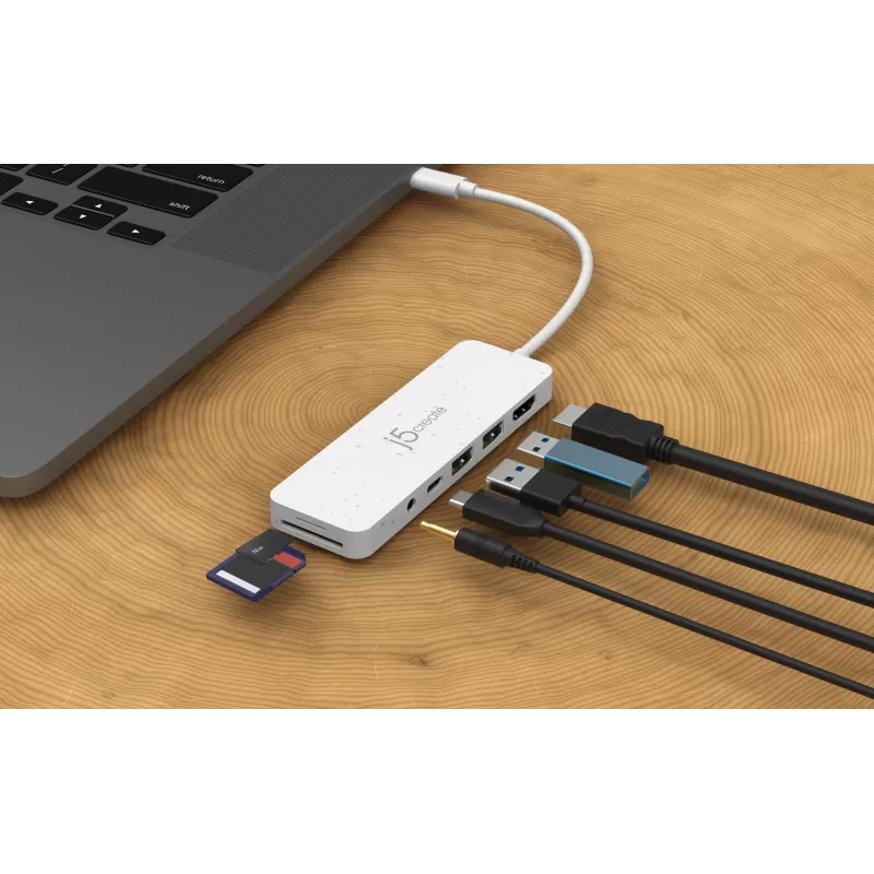 j5create JCD373EW - USB-C daudzportu centrmezgls ar Power Delivery
