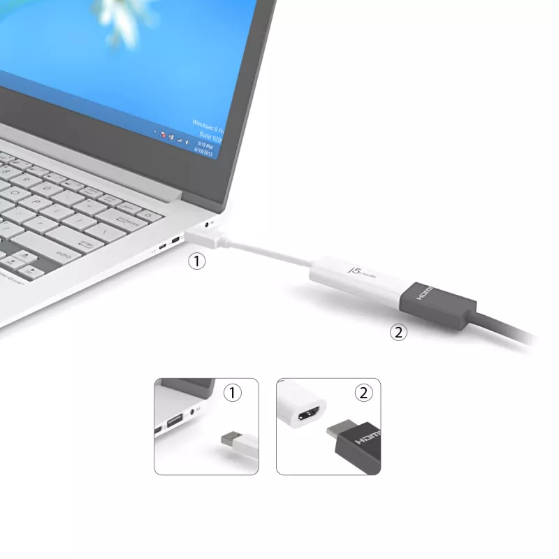 j5create JUA254 USB 3.0 HDMI ārējā videokarte vairākiem monitoriem