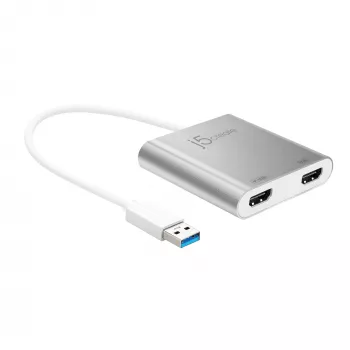 j5create JUA365 USB 3.0 uz Diviem HDMI Daudzmonitoru Pievienotājs, Sudraba
