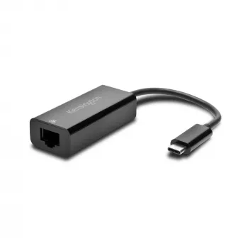 Kensington CA1100E USB-C uz Ethernet adapteris, vadu, USB Type-C, Ethernet, 1000 Mbit/s, Melns