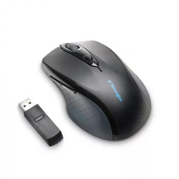 Kensington Pro Fit Wireless Full-Size pele, divpusēja, optiskā, RF bezvadu, 1600 DPI, melna
