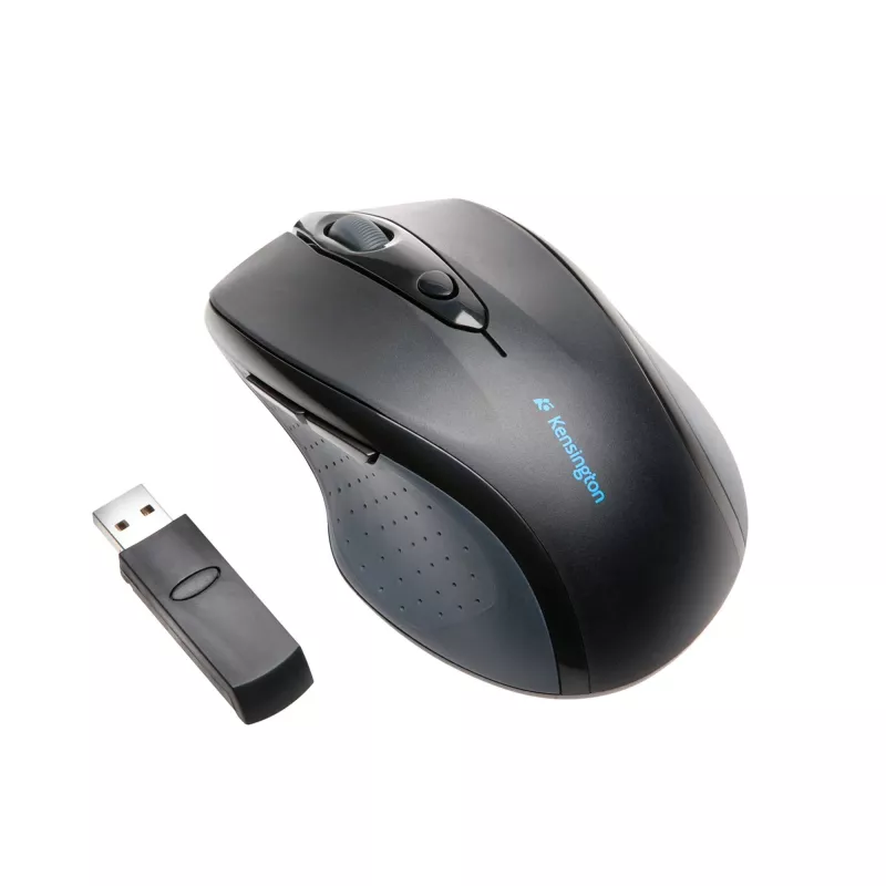 Kensington Pro Fit Wireless Full-Size pele, divpusēja, optiskā, RF bezvadu, 1600 DPI, melna