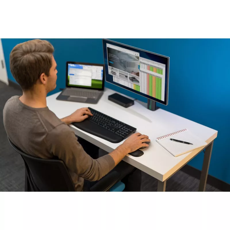 Kensington Pro Fit Wireless Full-Size pele, divpusēja, optiskā, RF bezvadu, 1600 DPI, melna