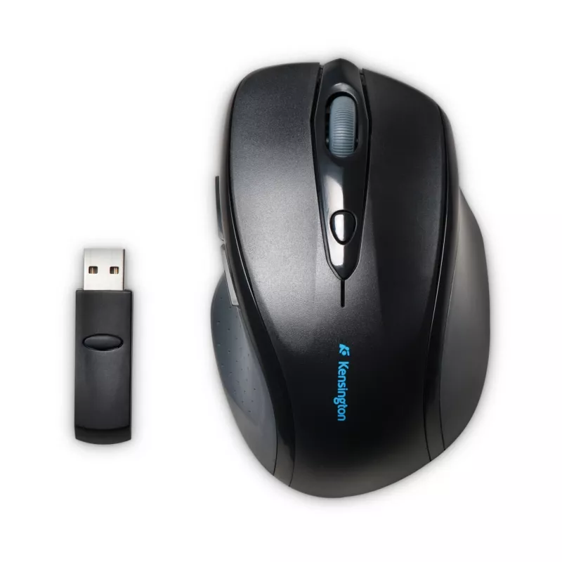 Kensington Pro Fit Wireless Full-Size pele, divpusēja, optiskā, RF bezvadu, 1600 DPI, melna