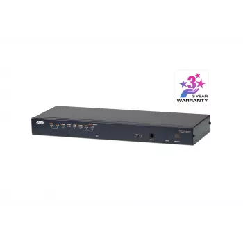 ATEN KH1508A 8-portu Cat 5e/6 KVM slēdzis, 1920 x 1200 pikseļi, Ethernet LAN, WUXGA, 5.1 W, Melns
