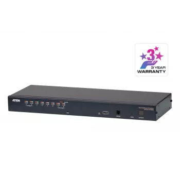 ATEN KH1508Ai 8 portu CAT5e/6 KVM slēdzis caur IP, 1920 x 1200 pikseļi, Ethernet LAN, WUXGA, 8,7 W, melns
