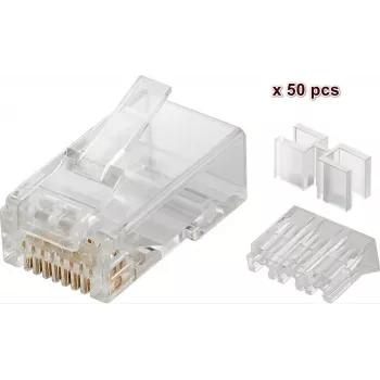 Microconnect KON503-50 RJ45 savienotājs, caurspīdīgs