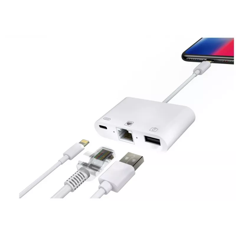 Microconnect LIGHT-HUB2 Lightning dokstacija/portu paplašinātājs balts
