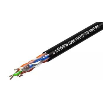 Lanview LVN122151 tīkla kabelis, melns, 305 m, Cat6 U/UTP, 10000 Mbit/s