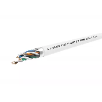 Cat6 F-UTP tīkla kabelis 4x2xAWG23 LSZH balts 500m