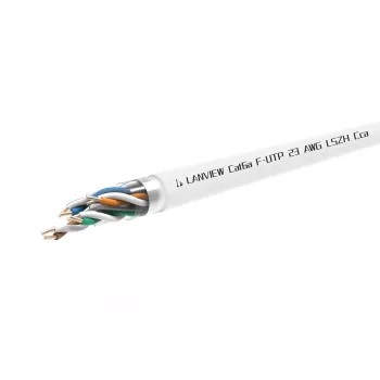 Cat6a F-UTP 4x2xAWG23 LSZH balts 305m, Ugunsdrošības klase Cca