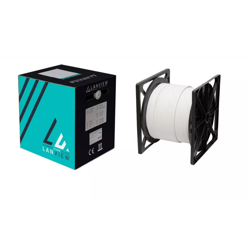 Cat6a F-UTP 4x2xAWG23 LSZH balts 305m, Ugunsdrošības klase Cca
