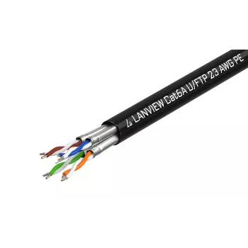 Lanview LVN122445 tīkla kabelis, melns, 500 m, Cat6a U/UTP (UTP)