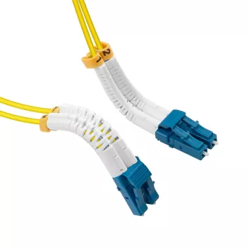 Lanview LVO231410-FLEX optiskās šķiedras kabelis 10 m LC/LC viensviras OS2 dzeltens
