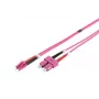 Lanview LVO231814 optiskās šķiedras kabelis OM4 2 m 2x SC – 2x LC violets