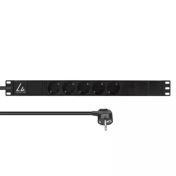 Lanview 19 inch Rack Strāvas Sloksne 1U 10A, 5x Schuko (LVR-3MSCH-LIC-SCH5)
