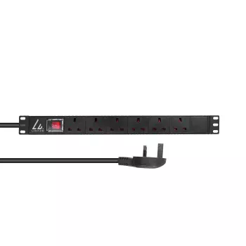 Lanview LVR-3MUK-SW-UK6 strāvas sadales bloks (PDU) 6 AC kontaktligzdas 1,4U Melns