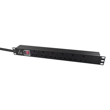 Lanview LVR-3MUK-SW-UK6 strāvas sadales bloks (PDU) 6 AC kontaktligzdas 1,4U Melns