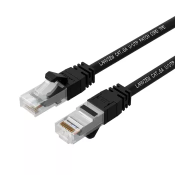 Lanview LV-UTP6A015B Cat6A U/UTP patch kabelis, 1,5 m, melns