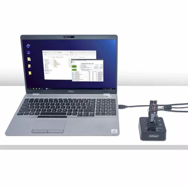StarTech.com 1:1 M.2 NVMe disku dublikators, autonoms M.2 SSD klonētājs/kopētājs līdz 90GB/min, USB 3.2 20Gbps M.2 divu slotu disks, iekļauti USB-C/A kabeļi