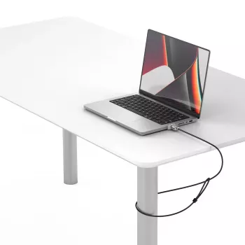 Compulocks Ledge Lock Adapter MacBook Pro 14 collim M1 M2 M3 ar atslēgas kabeļa slēdzeni, sudraba