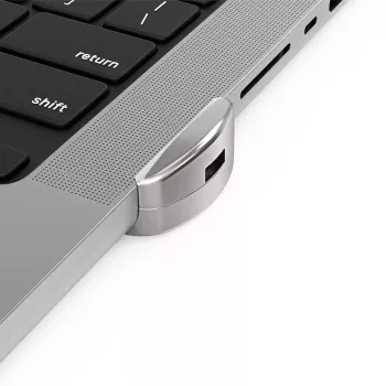 Compulocks Ledge Lock Adapter MacBook Pro 14 collim M1 M2 M3 ar atslēgas kabeļa slēdzeni, sudraba
