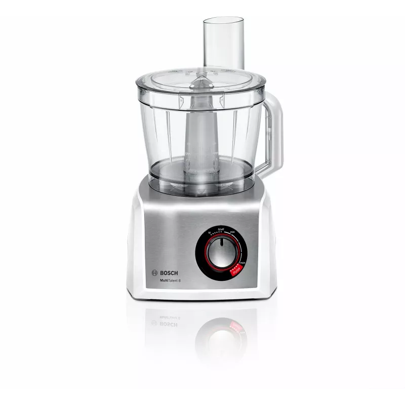 Virtuves kombains Bosch MC812S814, 1250 W, 3.9 L bļoda, nerūsējošais tērauds/balts, mainīgs ātrums, rotācijas vadība
