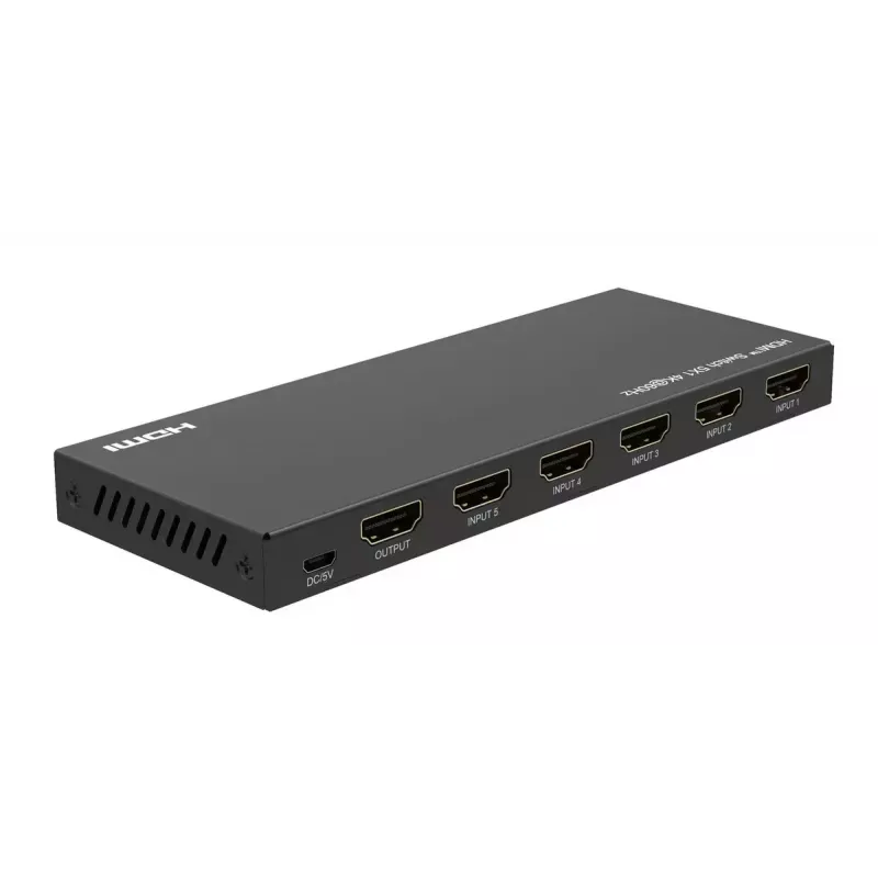 HDMI slēdzis MicroConnect MC-HDMISWITCH0501-4K 4K 60Hz Melns Metāls