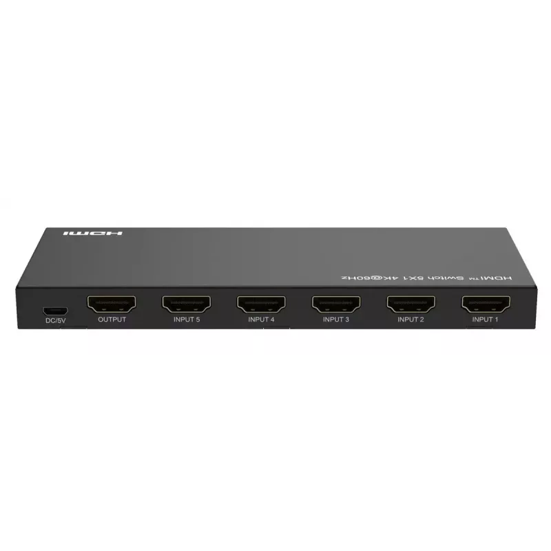 HDMI slēdzis MicroConnect MC-HDMISWITCH0501-4K 4K 60Hz Melns Metāls