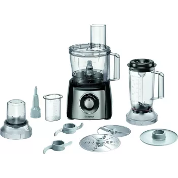 Virtuves kombains Bosch MCM3PM386 — 900 W motors, 2.3 L bļoda, melns/caurspīdīgs
