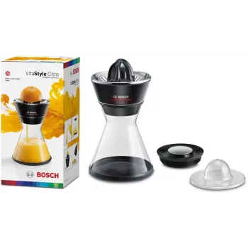 Citrus spiede Bosch MCP72GPB — elektriskā citrusaugļu spiede, nerūsējošais tērauds, 1 L sulas trauks, melna