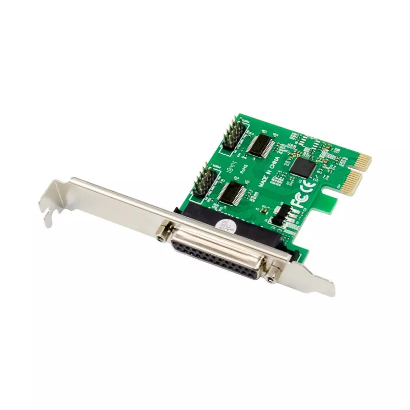 MicroConnect MC-PCIE-MCS1P2S iekšējā PCIe x1 karte ar vienu paralēlo DB25 un diviem seriālajiem DB9 portiem