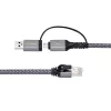 Microconnect CAT6 RJ45 FTP uz USB A-C adaptera kabelis, 10 m
