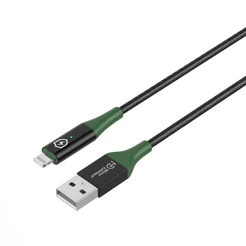 Microconnect MC-SMART USB A-L-2 Lightning kabelis 2 m Melns, Zaļš