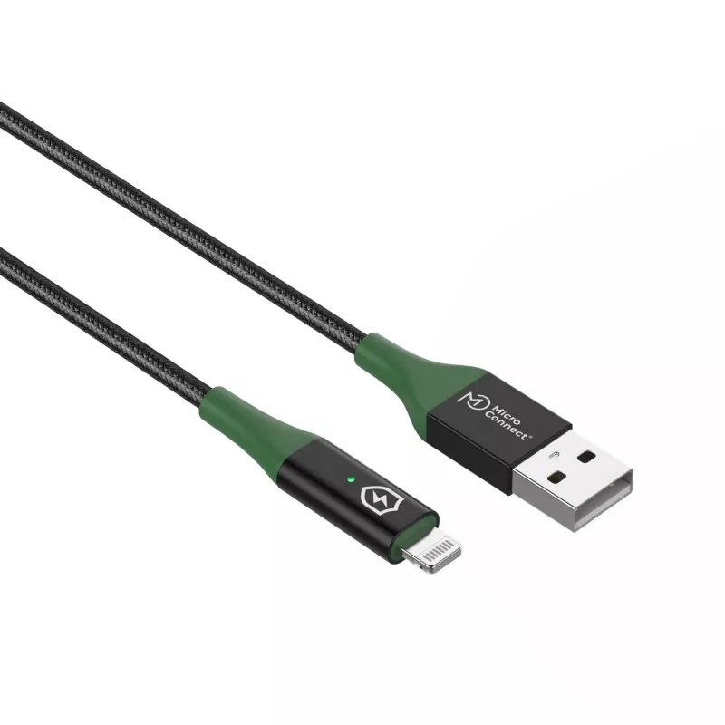 Microconnect MC-SMART USB A-L-2 Lightning kabelis 2 m Melns, Zaļš