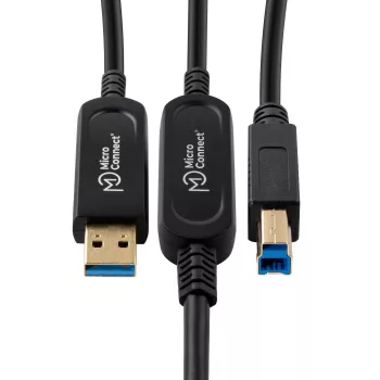 MicroConnect MC-USB3.0AB10OP USB kabelis, USB 3.2 Gen 2 (10 Gbit/s), 10 m, USB A - USB B, melns